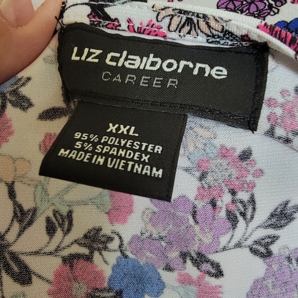 Liz Claiborne Multicolored Floral Top with Bell Sleeves Women's Size XXL - Picture 4 of 9